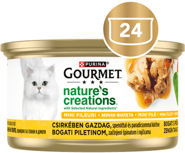 Gourmet Nature&#39;s Creations mokra hrana za mačke, piletina sa špinatom i rajčicom