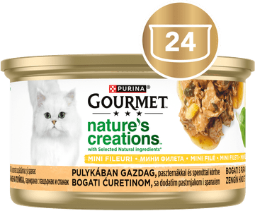 Gourmet Nature&#39;s Creations mokra hrana za mačke, puretina s pastrnjakom i špinatom
