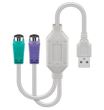 USB A - adapter 2x PS/2 0,3m