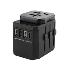 MicroConnect Adapter za putovanja, 3 USB A priključka i 1 USB-C priključak, s univerzalnim na