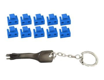 MicroConnect Blokatori RJ45 s ključem, plavi, 10 kom.