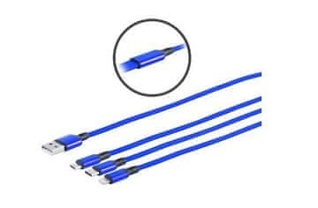 MicroConnect USB-A razdjelni kabel s USB-C, USB Micro-B i Lightning utikačima, 1,2 meter