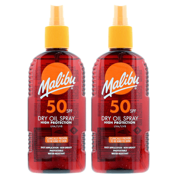 Malibu Malibu Dry Oil Spray SPF50 ulje za brčanje za sunčanje 200ml x2 kom