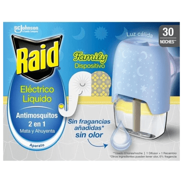 Raid Raid family uređaj protiv komaraca 1 kom + tekućina 45 noći 1 kom