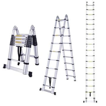 MXM 2u1 teleskopske ljestve sa zglobom - 7,2 m, aluminijske