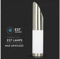 V-TAC Vanjska zidna svjetiljka od nehrđajućeg čelika E27 IP44 