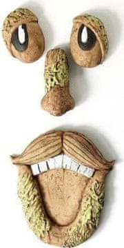 HOME & MARKER® Vrtna figura Stari nasmiješeni muškarac (skulptura B), dekorativni kip za vrt | SCULPTURE