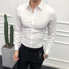 VIVVA® Muška košulja bez peglanja, slim fit, elegantna košulja, otporna na gužvanje i znoj | BRILLSHIRT, bijela, XXL