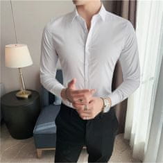 VIVVA® Muška košulja bez peglanja, slim fit, elegantna košulja, otporna na gužvanje i znoj | BRILLSHIRT, bijela, XXL