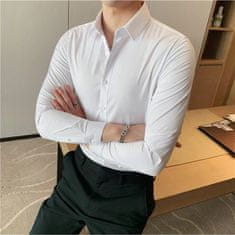 VIVVA® Muška košulja bez peglanja, slim fit, elegantna košulja, otporna na gužvanje i znoj | BRILLSHIRT, bijela, XXL