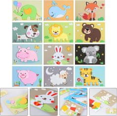 JOJOY® 3D naljepnice od EVA pjene (12 listova) | STICKYFUN Životinje