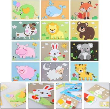 JOJOY® 3D naljepnice od EVA pjene (12 listova) | STICKYFUN Životinje