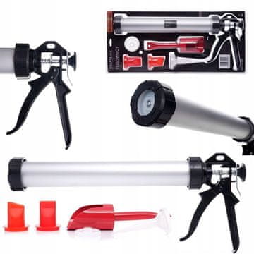 GEKO Alu pištolj za fugiranje kamena i ploča + nastavci