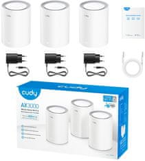 Cudy AX3000 Wi-Fi 6 Mesh 2.5G Solution 3-pack, bijela, Wi-Fi sustav