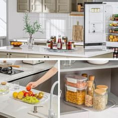 HOME & MARKER® Rotirajući organizator za hladnjak 360°, okretna polica za začine i hranu 35x26x3,5 cm | SPINTRAY