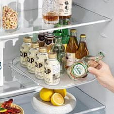 HOME & MARKER® Rotirajući organizator za hladnjak 360°, okretna polica za začine i hranu 35x26x3,5 cm | SPINTRAY