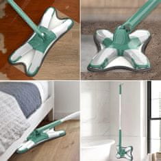 HOME & MARKER® Mop za podove u obliku slova X s rotirajućom glavom i mikrovlaknima, višenamjenski čistilec | MOPEX