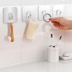 HOME & MARKER® Samoljepljive kuke za zid, bez bušenja, set od 10 kom nosivosti do 15 kg za kuhinju i kupaonicu | STICKYHOOKS