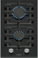 Bosch Serie 8, Domino plinska ploča za kuhanje, 30 cm, na staklokeramici, crna (PRB3A6I40)