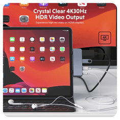 HyperDrive 4 u 1 USB-C HUB za iPad Pro, iPad Air, iPad Mini, space grey