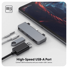 HyperDrive 4 u 1 USB-C HUB za iPad Pro, iPad Air, iPad Mini, space grey
