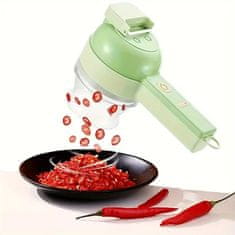 HOME & MARKER® Višenamjenski električni sjeckalica za povrće 4u1, prenosiva, sjeckanje, mljevenje, guljenje | ROTOCHOP