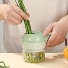 HOME & MARKER® Višenamjenski električni sjeckalica za povrće 4u1, prenosiva, sjeckanje, mljevenje, guljenje | ROTOCHOP