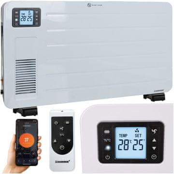 slomart Kaminer ZIFLO konvekcijski grijač 2300W - bijeli, WiFi, daljinski