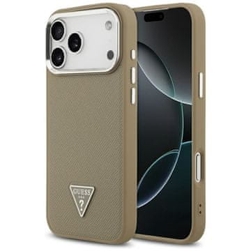 Guess GUESS maskica za IPHONE 17 Pro Max kompatibilan iz MagSafe GUHMP17XPGTSPSW (Grained PU Triangle Logo) smeđa