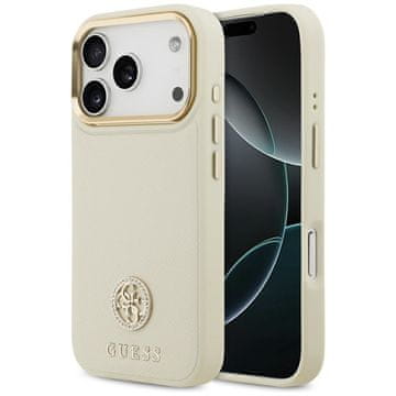 Guess GUESS maskica za IPHONE 17 Pro kompatibilan iz MagSafe GUHMP17LPGCRMDEE (PU W/ Grained Strass Logo) bež