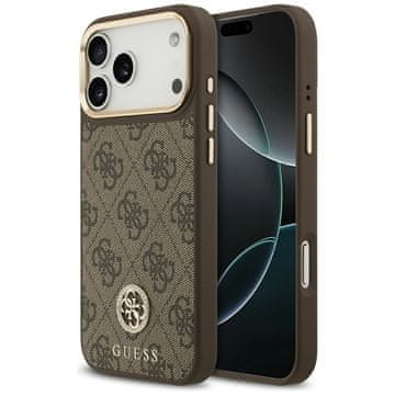 Guess GUESS maskica za IPHONE 17 Pro Max kompatibilan iz MagSafe GUHMP17XP4GRMDEW (PU W/ 4G Strass Logo) smeđa