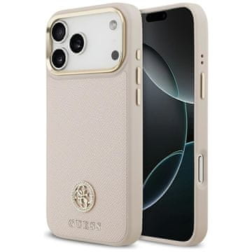 Guess GUESS maskica za IPHONE 17 Pro Max kompatibilan iz MagSafe GUHMP17XPGCRMDEP (PU W/ Grained Strass Logo) ružičasta