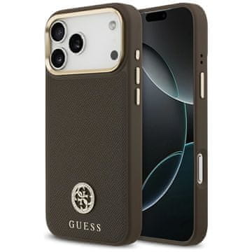 Guess GUESS maskica za IPHONE 17 Pro Max kompatibilan iz MagSafe GUHMP17XPGCRMDEW (PU W/ Grained Strass Logo) smeđa