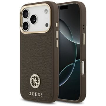 Guess GUESS maskica za IPHONE 17 Pro kompatibilan iz MagSafe GUHMP17LPGCRMDEW (PU W/ Grained Strass Logo) smeđa