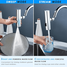 HOME & MARKER® Produžetak za slavinu 3 u 1, rotirajući fleksibilni nastavak za kuhinjsku pipu 14,5x9 cm | TORRENTIA