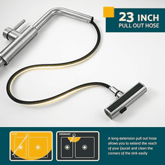 HOME & MARKER® Produžetak za slavinu 3 u 1, rotirajući fleksibilni nastavak za kuhinjsku pipu 14,5x9 cm | TORRENTIA