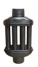 Žemini radijator dima, 0,55 m - FI 120 mm, crni