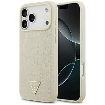 Guess GUESS maskica za IPHONE 17 Pro Max kompatibilan iz MagSafe GUHMP17XPCRTHCD (PU Croco Triangle Logo) zlatni