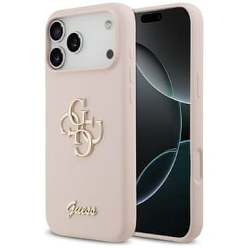 Guess GUESS maskica za IPHONE 17 Pro Max GUHCP17XSC4GSMP (Silicone W/ Big 4G Script) ružičasta