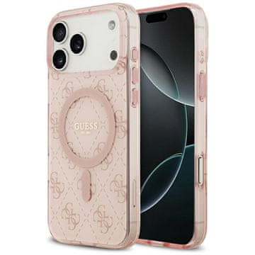 Guess GUESS maskica za IPHONE 17 Pro Max kompatibilan iz MagSafe GUHMP17XH4DTEP (IML 4G Background) ružičasta