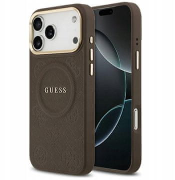 Guess GUESS maskica za IPHONE 17 Pro Max kompatibilan iz MagSafe GUHMP17XPSAMSECW (PU W/ Peony Hot Stamp) smeđa