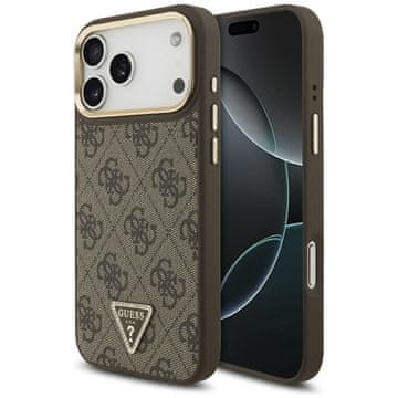 Guess GUESS maskica za IPHONE 17 Pro Max kompatibilan iz MagSafe GUHMP17XP4GTDGMW (4G PU W/ Triangle Logo) zlato smeđa