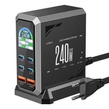 Blitzwolf Mrežni punjač Blitzwolf BW-S31, 6 portova (4xUSB-C, 2xUSB-A), 240W
