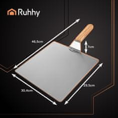 Ruhhy Jaki reket za pizzu od nehrđajućeg čelika 47 cm drvena ručka + silikonska rukavica