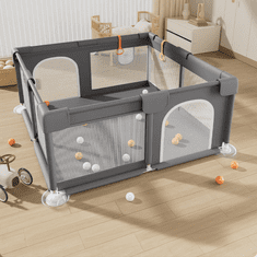 Tavalax Dječji ograđeni prostor za igru, Siva, 180x200 cm