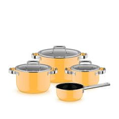 WMF Fusiontec Mineral Pro set posuđa od 4 dijela, 16/16/20/24 cm, stakleni poklopci, žuti (519085290)