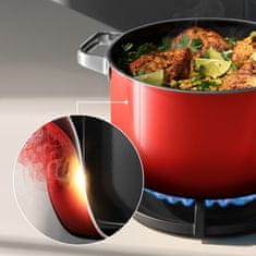 WMF Fusiontec Mineral Pro set posuđa od 4 dijela, 16/16/20/24 cm, stakleni poklopci, crveni (519585290)
