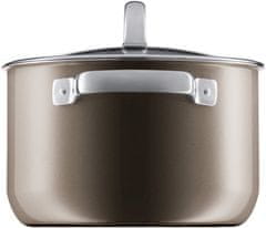 WMF Fusiontec Mineral Pro set posuđa od 4 dijela, 16/20/20/24 cm, stakleni poklopci, tamna bronca (514875290)