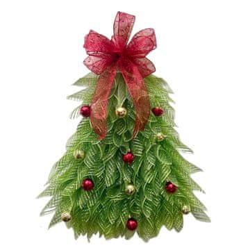 HOME & MARKER® Ručna božićna girlanda u obliku drvca, dekoracija za vrata i zid, otporna na vremenske uvjete | TREEWREATH