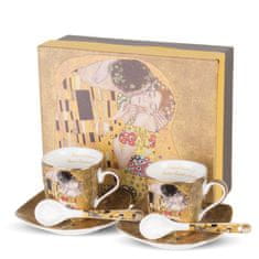 Set od 2 šalice sa žličicama za kavu (esspreso) s dekorom Gustav Klimt Poljubac